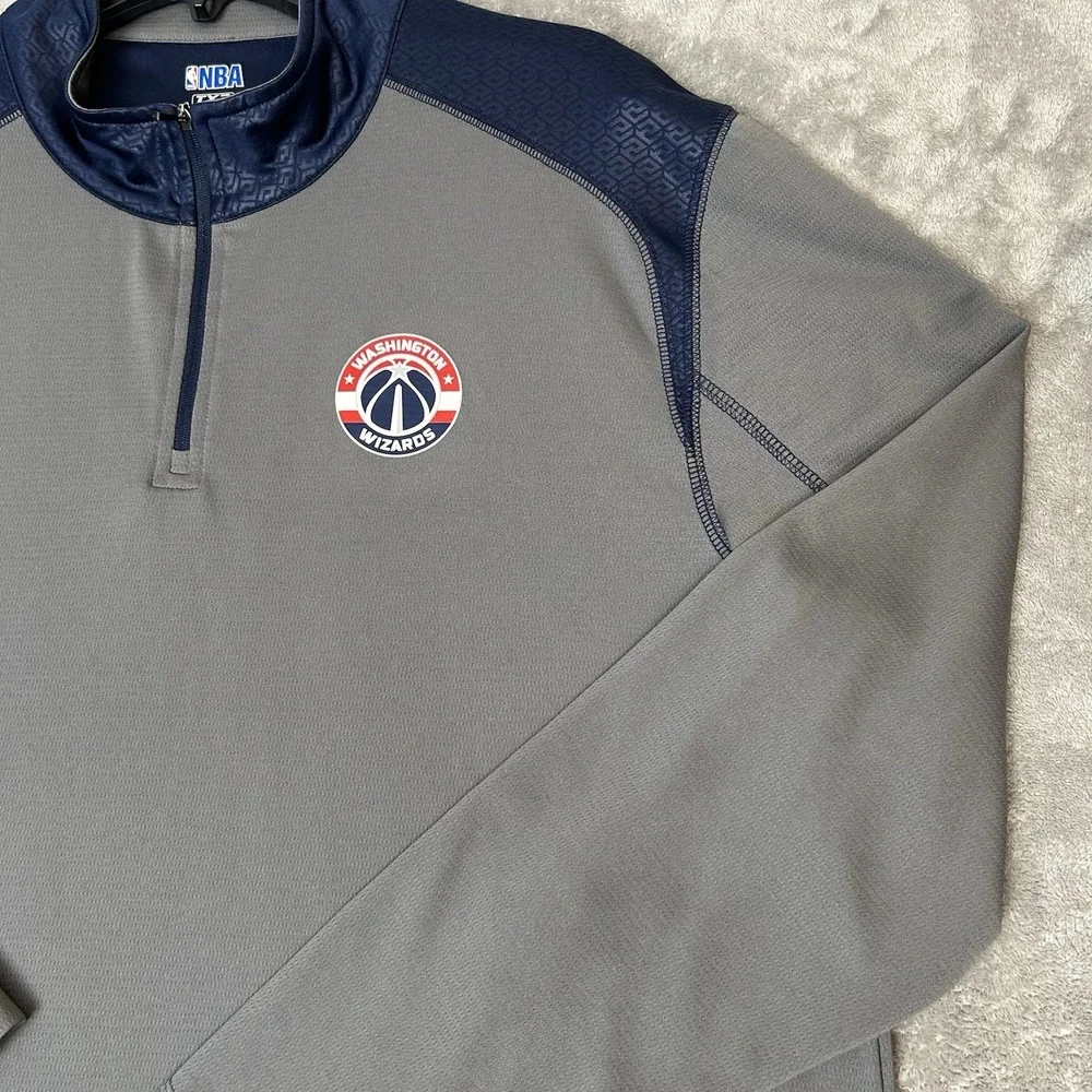 NBA TX3 Cool Washington Wizards Jacket Mens Size XL Active Wear 1/4 Zip Pullover